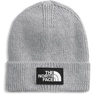 The North Face Men Grey Heather Cuffed Beanie Classic Fit Rib Knit Winter Hat